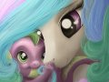 commission___princess_celestia_with_baby_spike_by_tuyla-d6bpzab.jpg